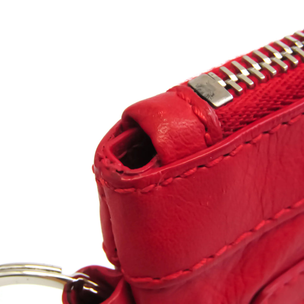 Color Pre-Owned Clutch 273022 Balenciaga (Good) Leather Women's Bag Red