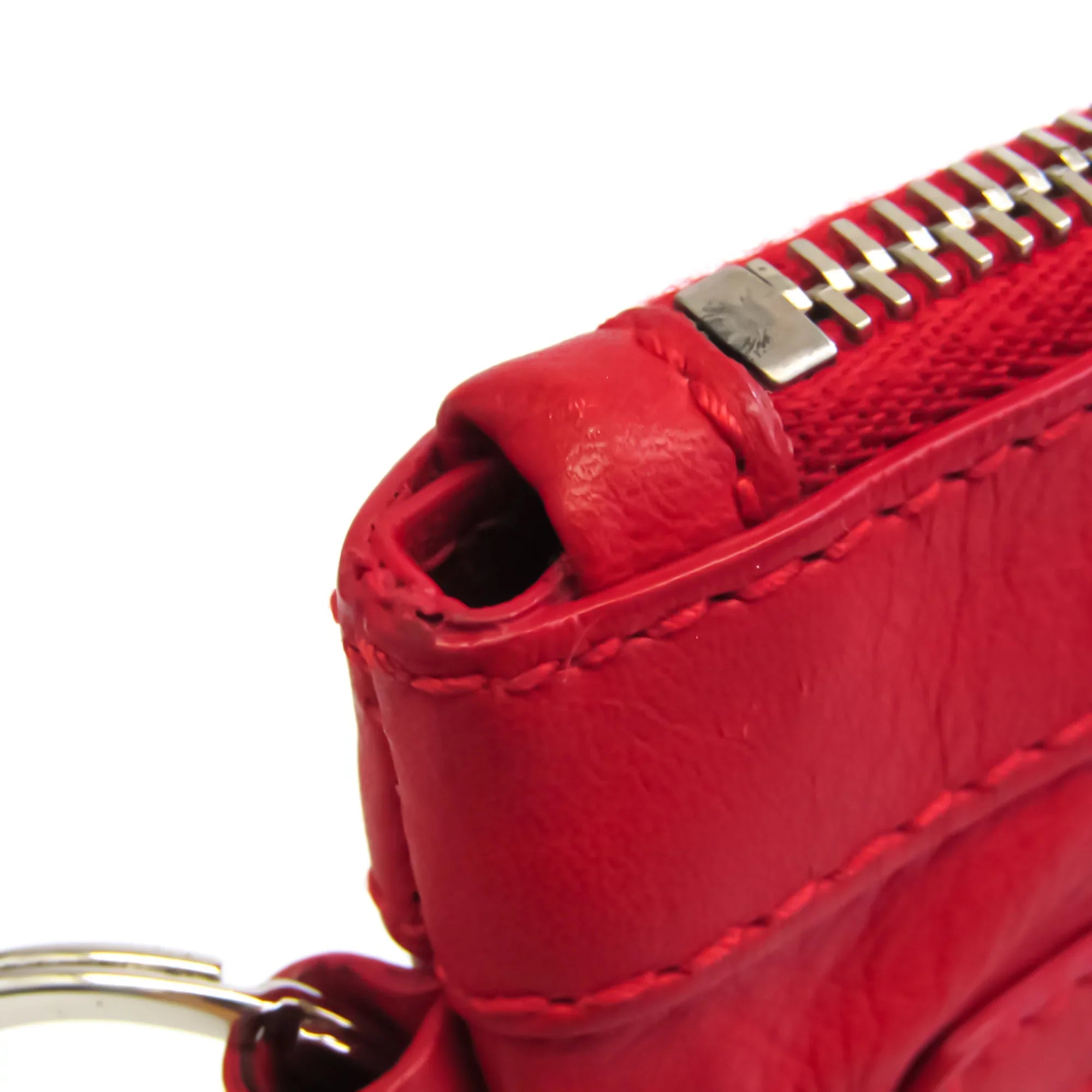 Color Pre-Owned Clutch 273022 Balenciaga (Good) Leather Women's Bag Red