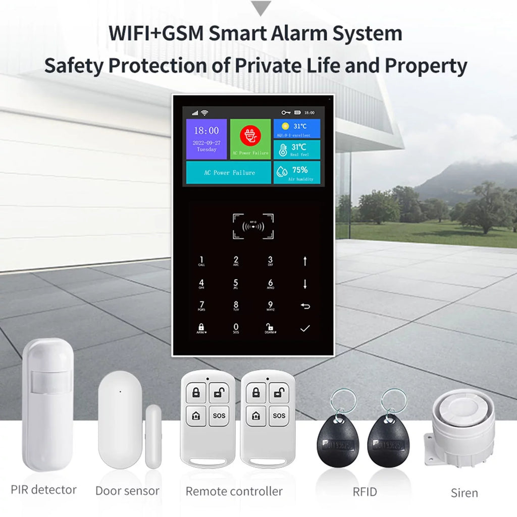 WIFI Touch All moobody DIY USB Smart Burglar System Life Wireless GSM Screen Smart Home APP