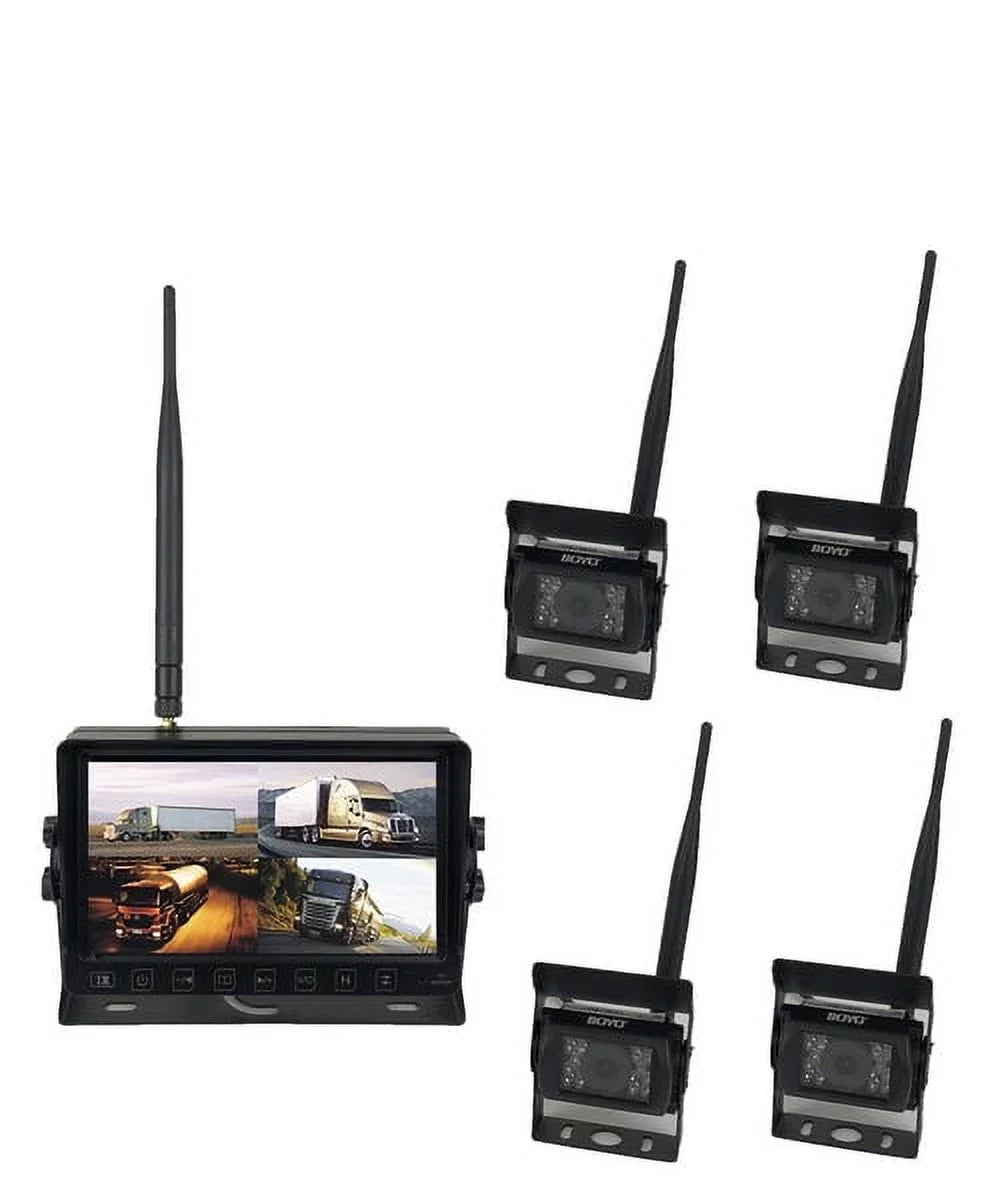 Camera Wireless Truck, Channel) AHD 7” BOYO VTC703AHD-Q4 with and for Vehicle Van Car, : System Monitor SUV and Camera (4 Backup Backup