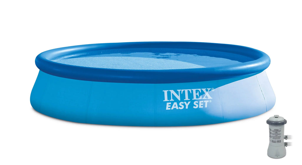 with Outdoor Set Filter Pool 32" x Inflatable Cover Pump Easy Intex 13' &
