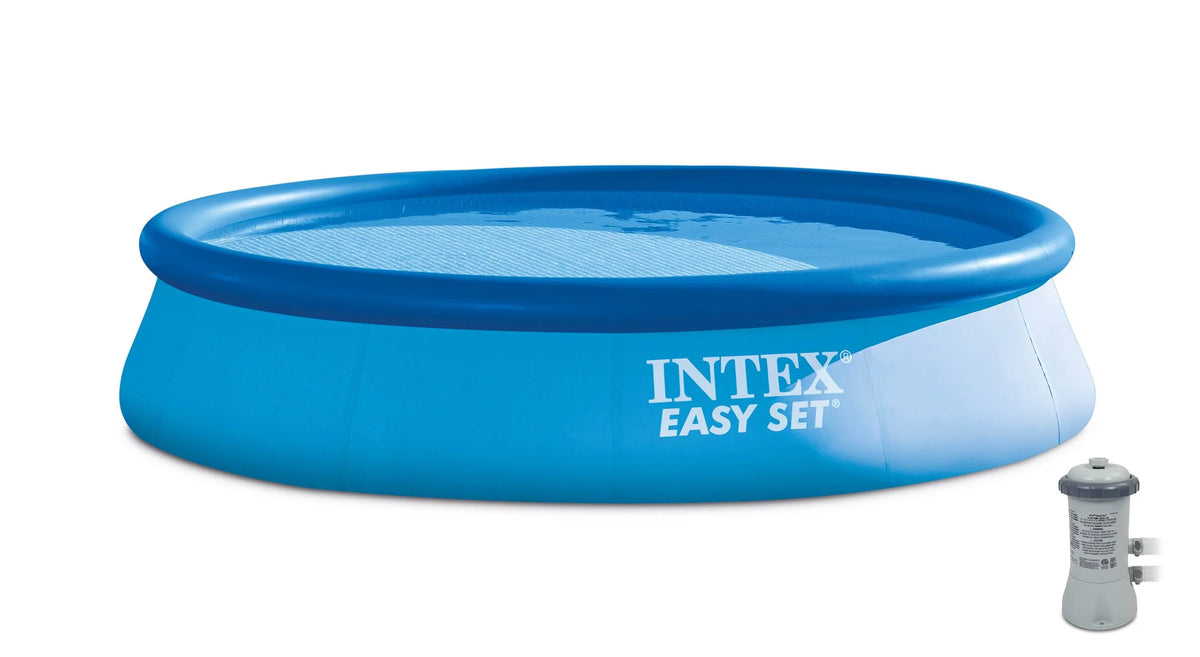 with Outdoor Set Filter Pool 32" x Inflatable Cover Pump Easy Intex 13' &