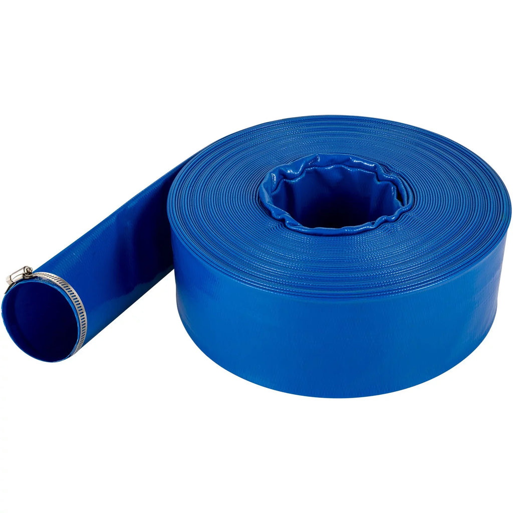 Heavy Water & Hose, Swimming for Blue 105', Weather-proof Clamps, Pool Backwash PVC Hose, Flat Hose Fabric x Burst-proof, VEVOR 1-12" Discharge & with Duty Lay Transfer, Drain Ideal