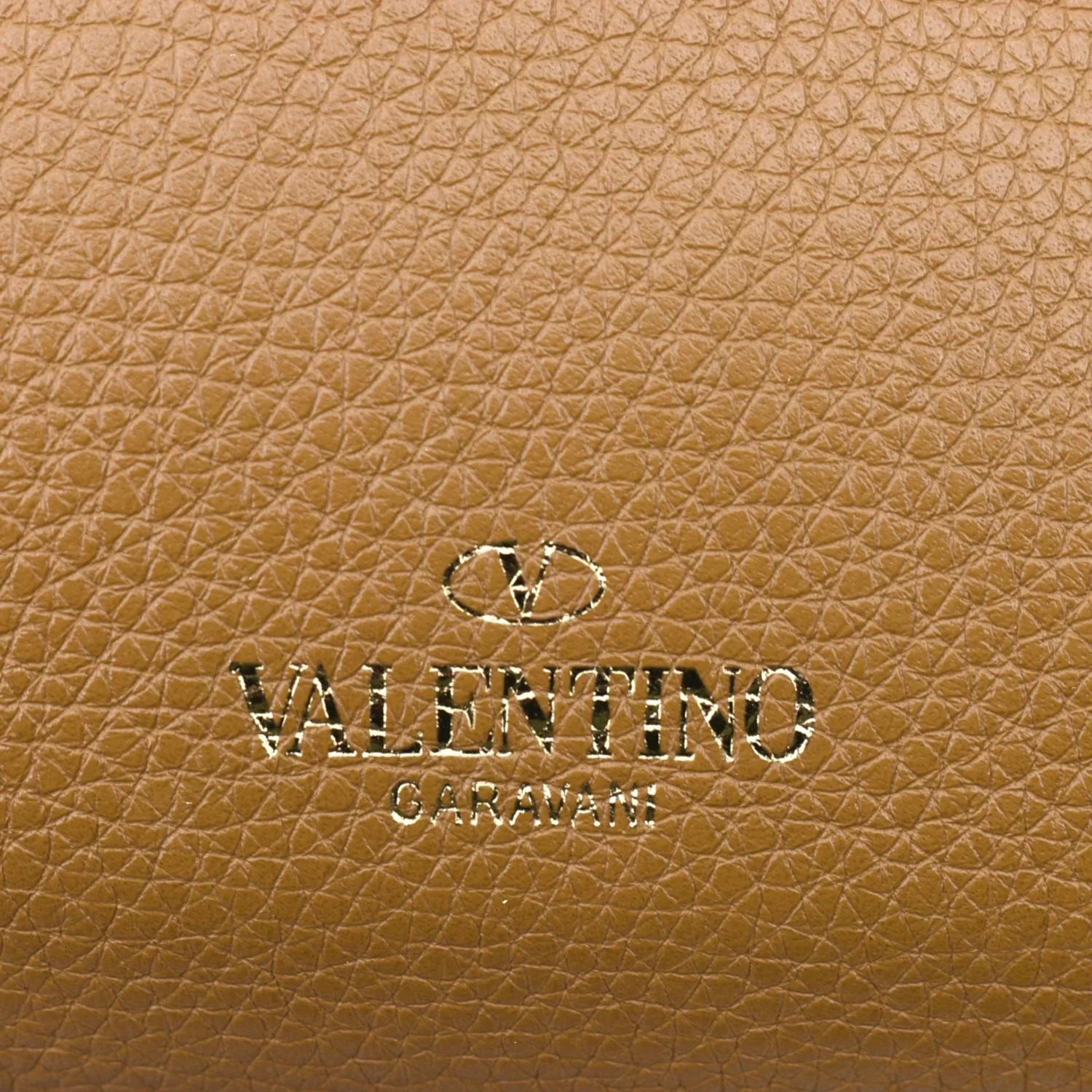 Camel Leather VALENTINO Bag Spike Pre-Loved Belt