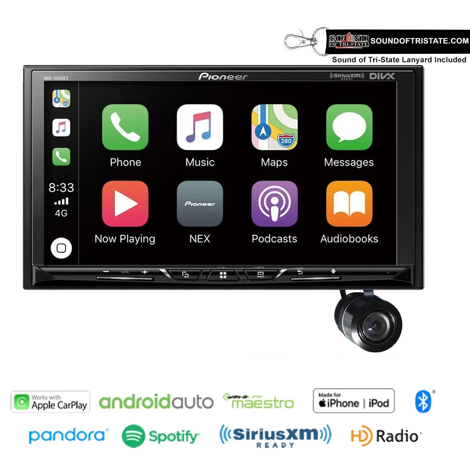 Backup 7" DMH-1500NEX Camera Pioneer Media with Receiver Digital