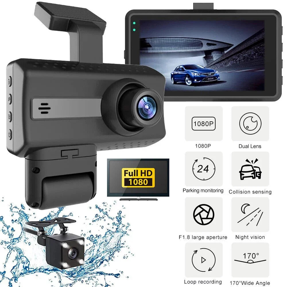 Dual Front 1080P Dash Cam Sensor Car DVR Camera Recorder Onemayship G Lens Video Rear and