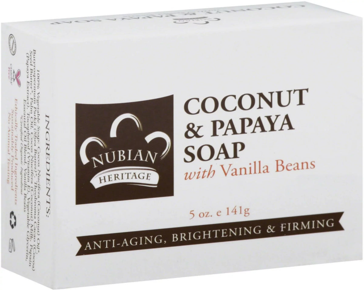 Papaya (Pack 5 3) Nubian Heritage of Soap Coconut & oz