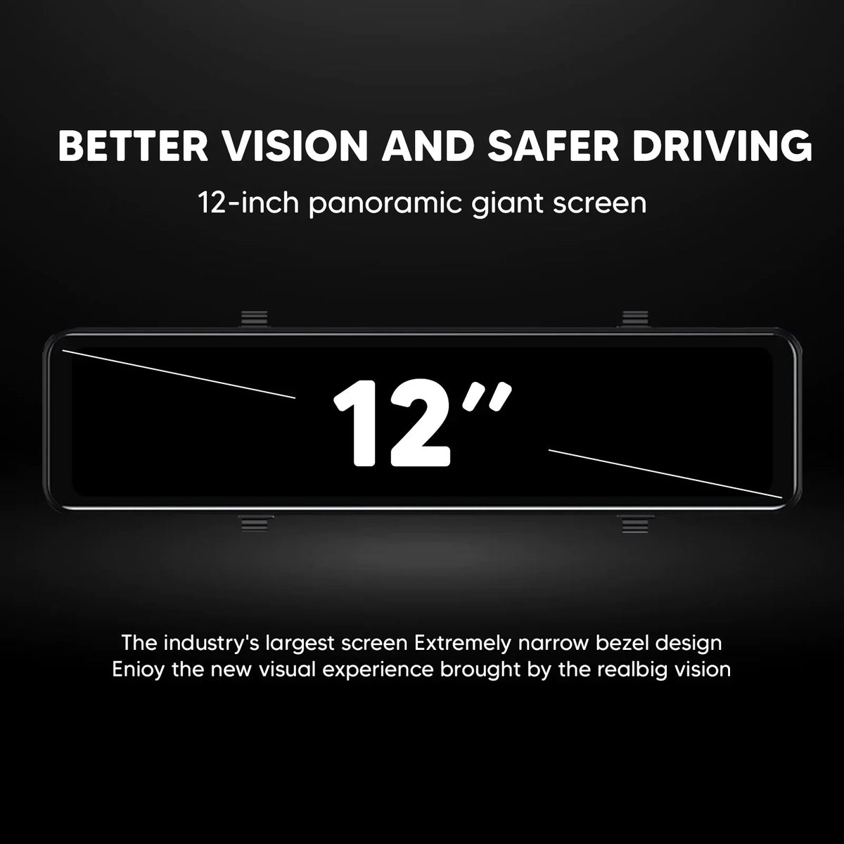 Recorder 12"Dual Kits Mirror Night Car Camera Cam Dash View Rear Video DVR GPS