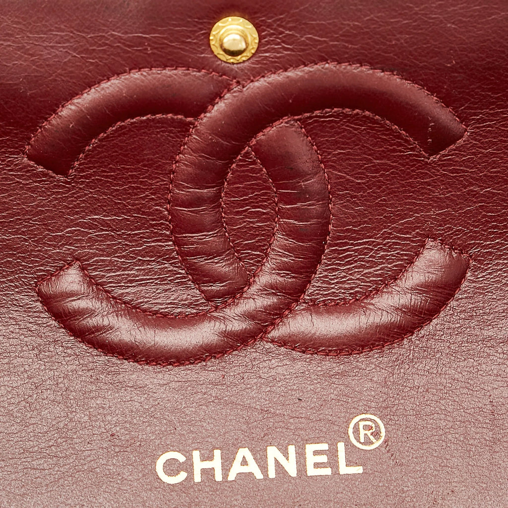 Classic Shoulder Lambskin Women Bag Pre-Owned (Good) Leather Double Black Small Bag Flap Chanel