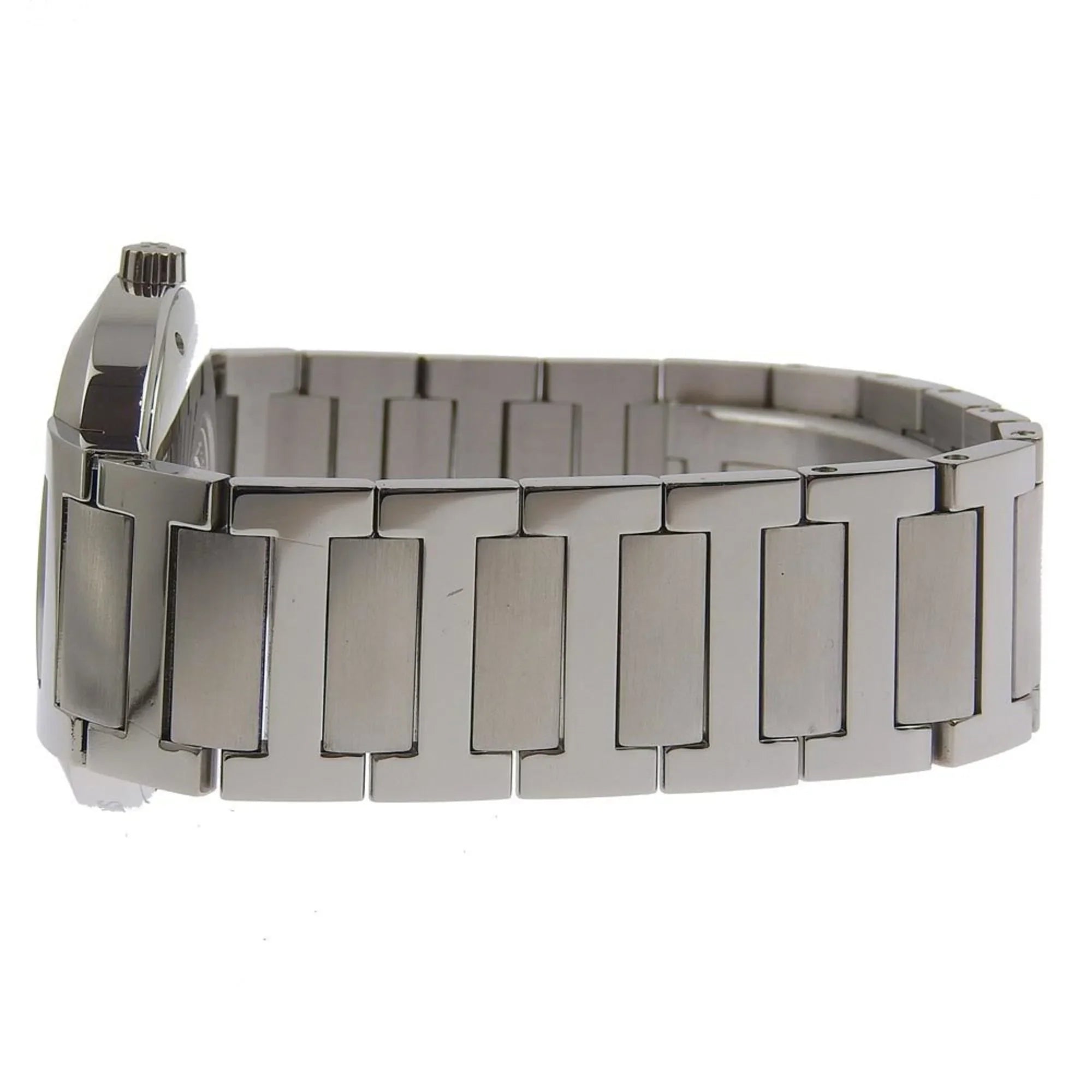 Dial Analog Men's Made Display Hermes Swiss Silver Nomad (Fair) Quartz NO1.710 Stainless White Pre-Owned Steel Watch