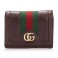 Leather Calf (Good) Ophidia Red Small Wallets Pre-Owned Authenticated Unisex Gucci