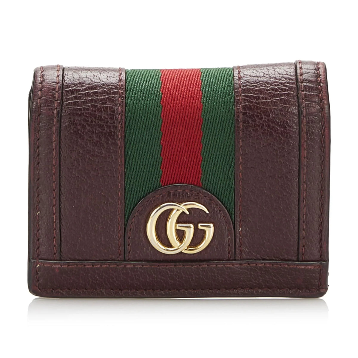 Leather Calf (Good) Ophidia Red Small Wallets Pre-Owned Authenticated Unisex Gucci