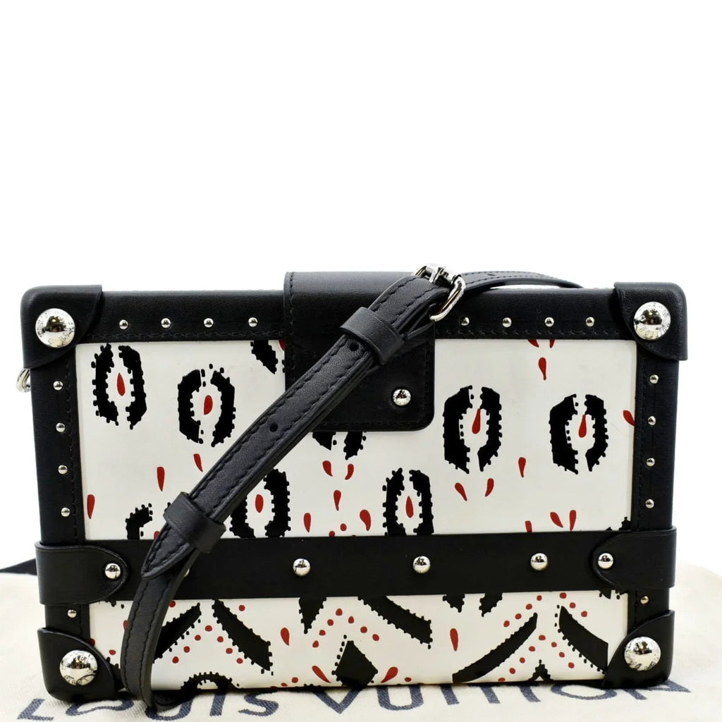 Crossbody Leather Malle VUITTON Print Pre-owned LOUIS Graphic Bag Black/Multicolor Petite