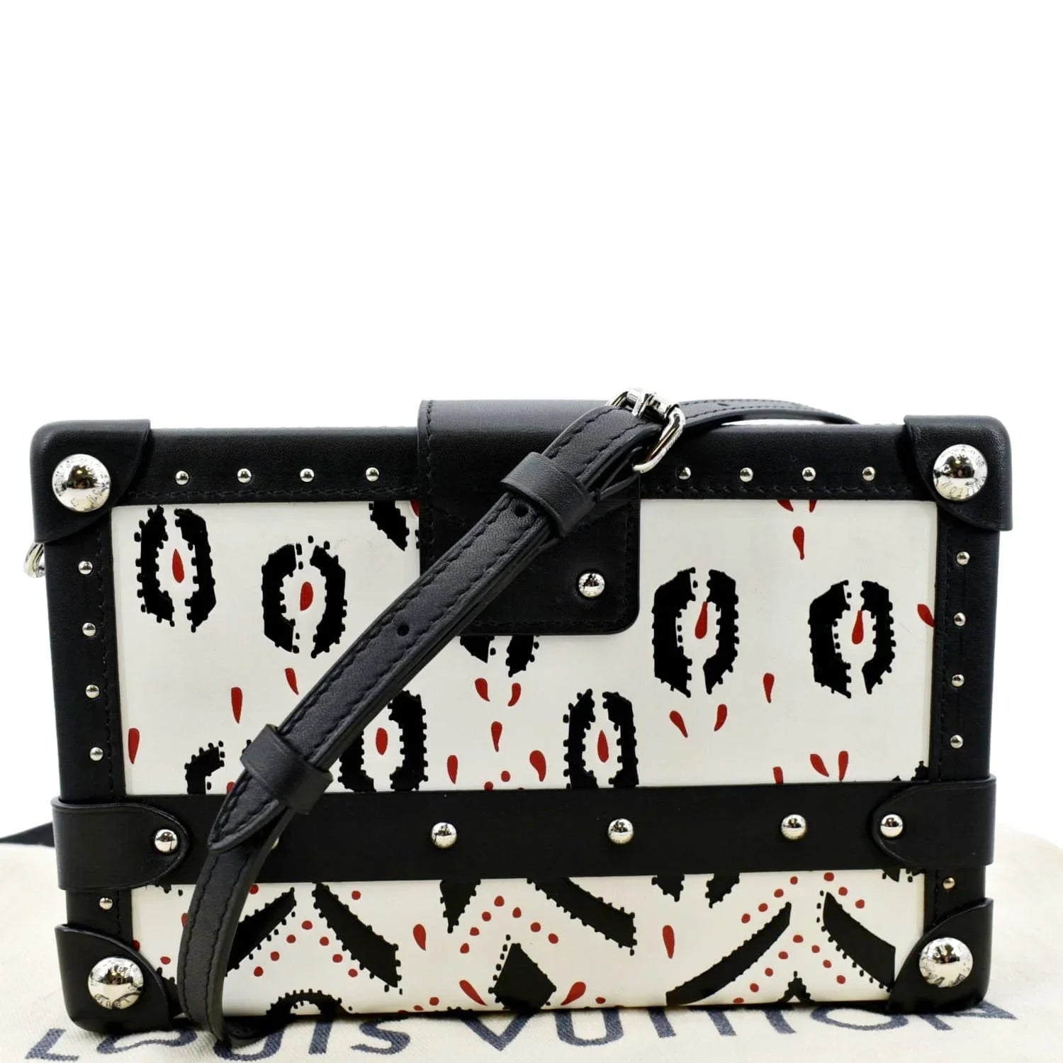 Crossbody Leather Malle VUITTON Print Pre-owned LOUIS Graphic Bag Black/Multicolor Petite