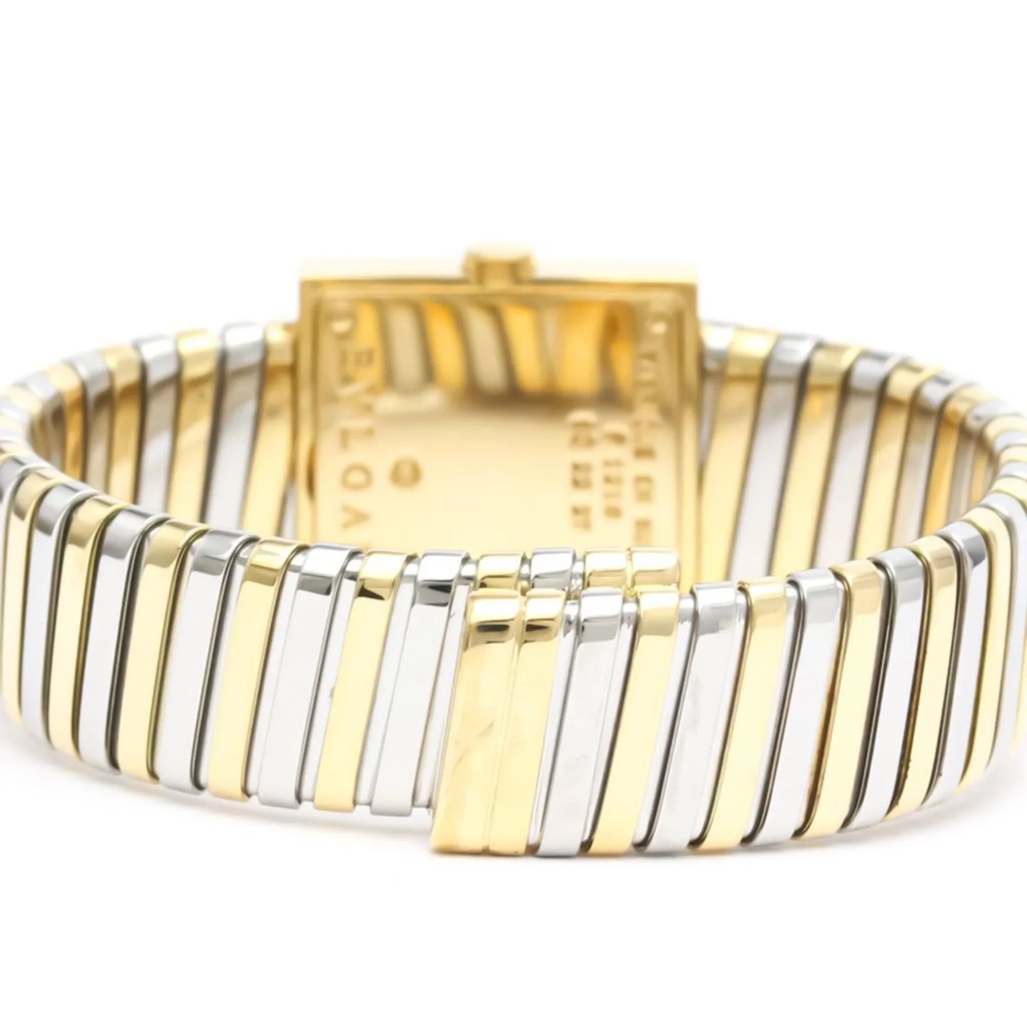Quartz BF552142 (Good) BVLGARI Steel 18K Polished 2T Pre-Owned SQ22 Gold Watch Ladies Quadrato