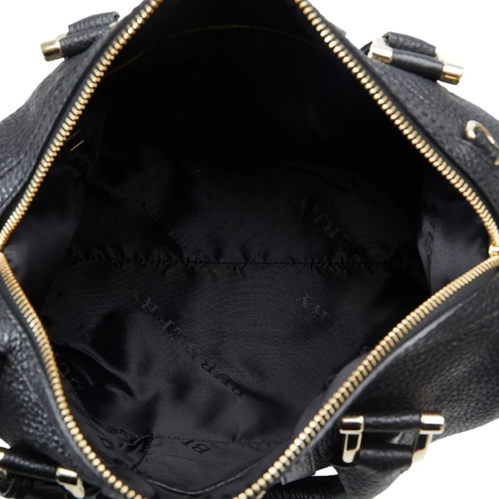 (Good) Burberry Women's Leather Calf Pre-Owned Bag BURBERRY Handbag Grain Side Belt Metal Shoulder Black