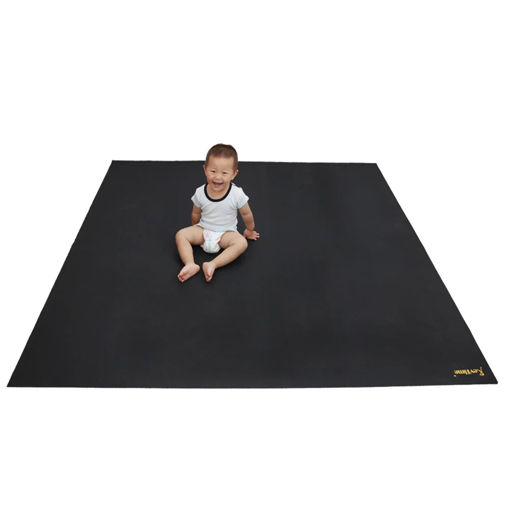 Super Home 6 Gym x Exercise Cardio Mat Feet For Mat Duty Heavy Large (72"x72"x1/8") 6 Black RevTime Workouts