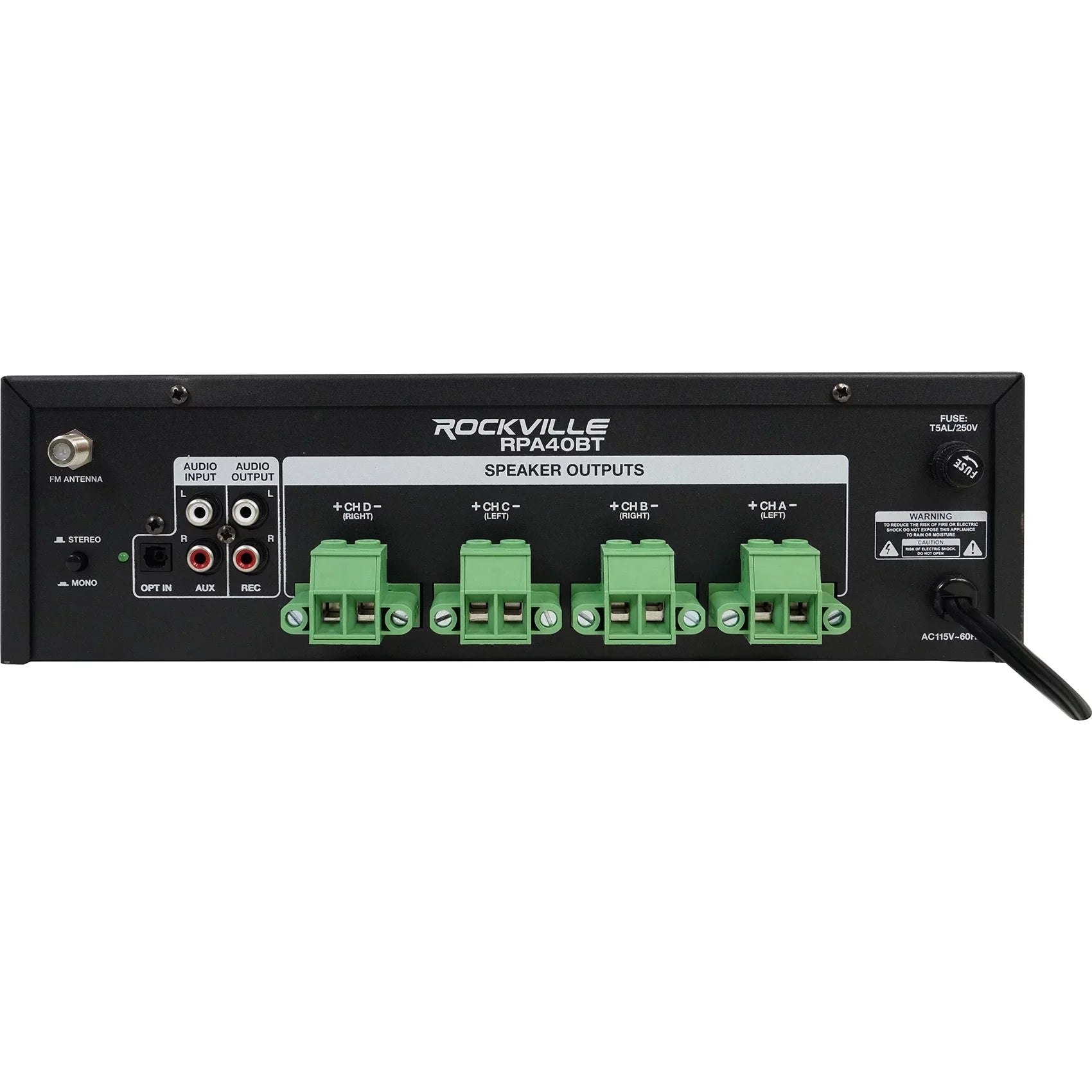 Kit Rockville Wall RPA40BT Speakers 4-Room White Audio Home Cube Receiver+(8)