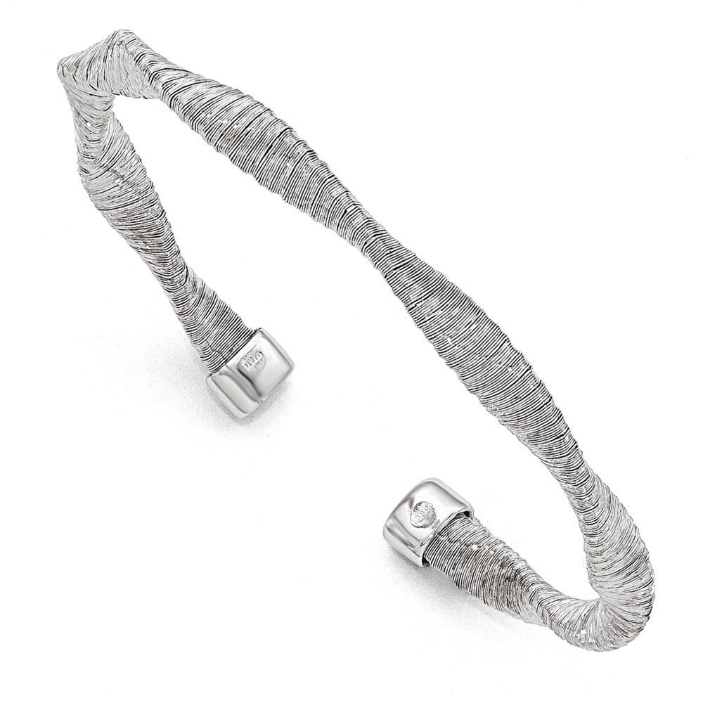 for Sterling Silver Cuff Twisted & Auriga Textured Bracelet Women 925