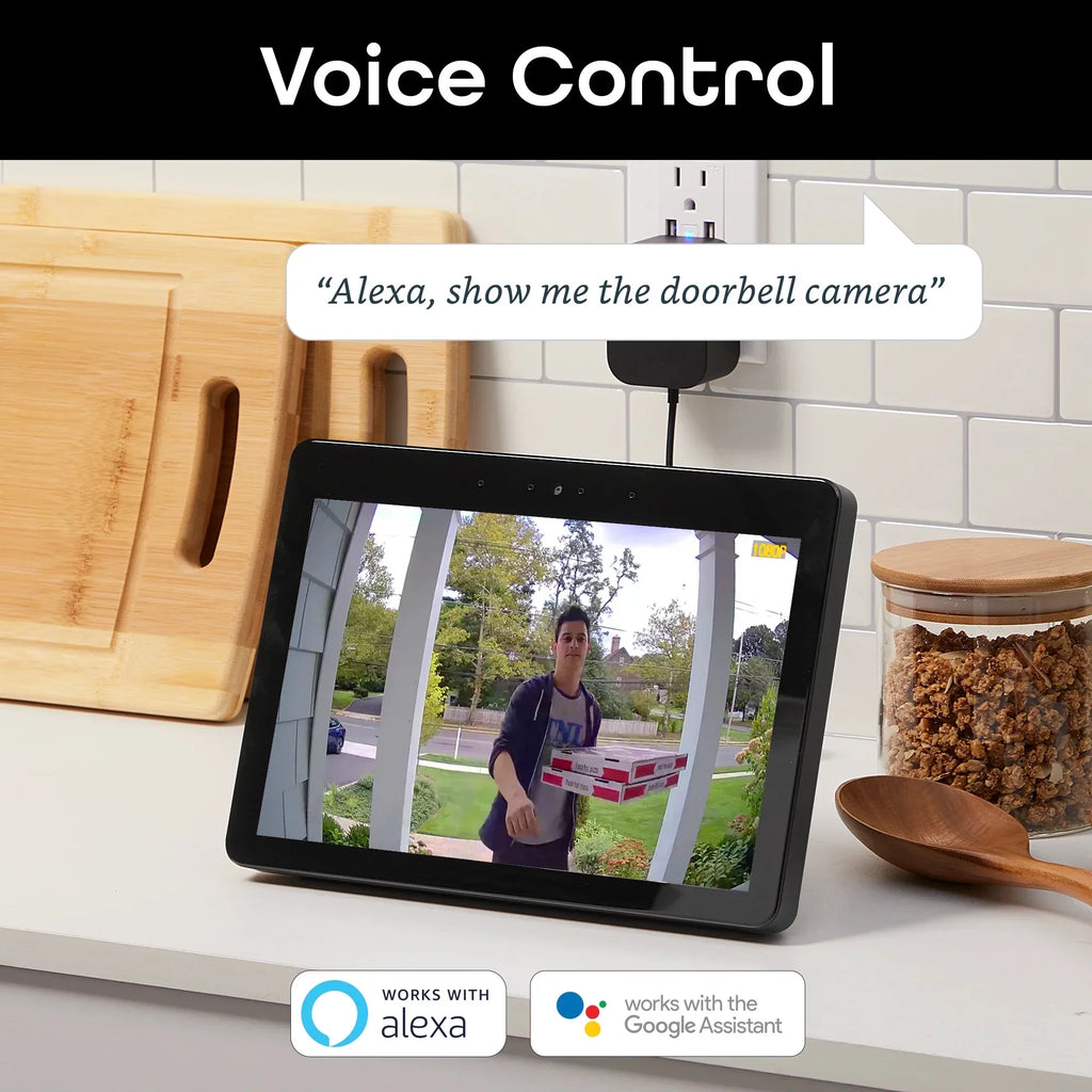 Alerts, Camera Home Wide with Installation Doorbell Vision, Wired and Easy Audio, Geeni Night for Activated 1080P 2-Way Angle, Motion Video Video Wifi Doorbells Security