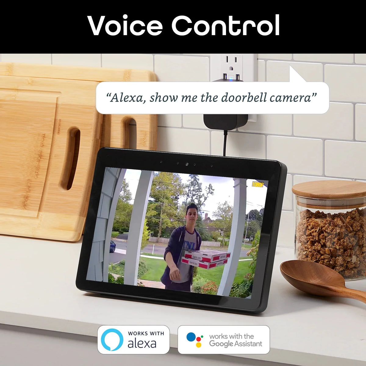 Alerts, Camera Home Wide with Installation Doorbell Vision, Wired and Easy Audio, Geeni Night for Activated 1080P 2-Way Angle, Motion Video Video Wifi Doorbells Security