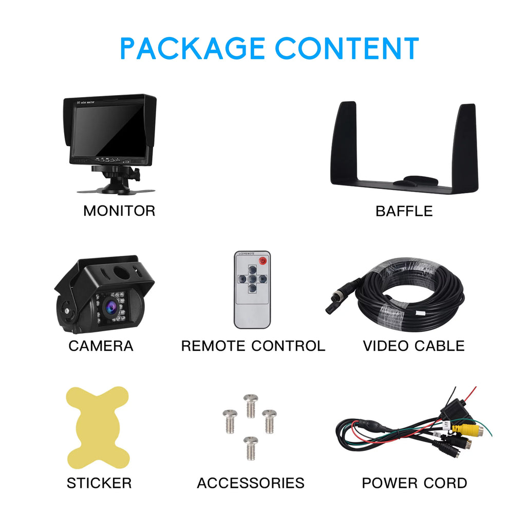 Car Cars Vehicles Camera Backup Kit, Camera IR Van Trucks with Night Vision Toguard Reversing 7'' Large for