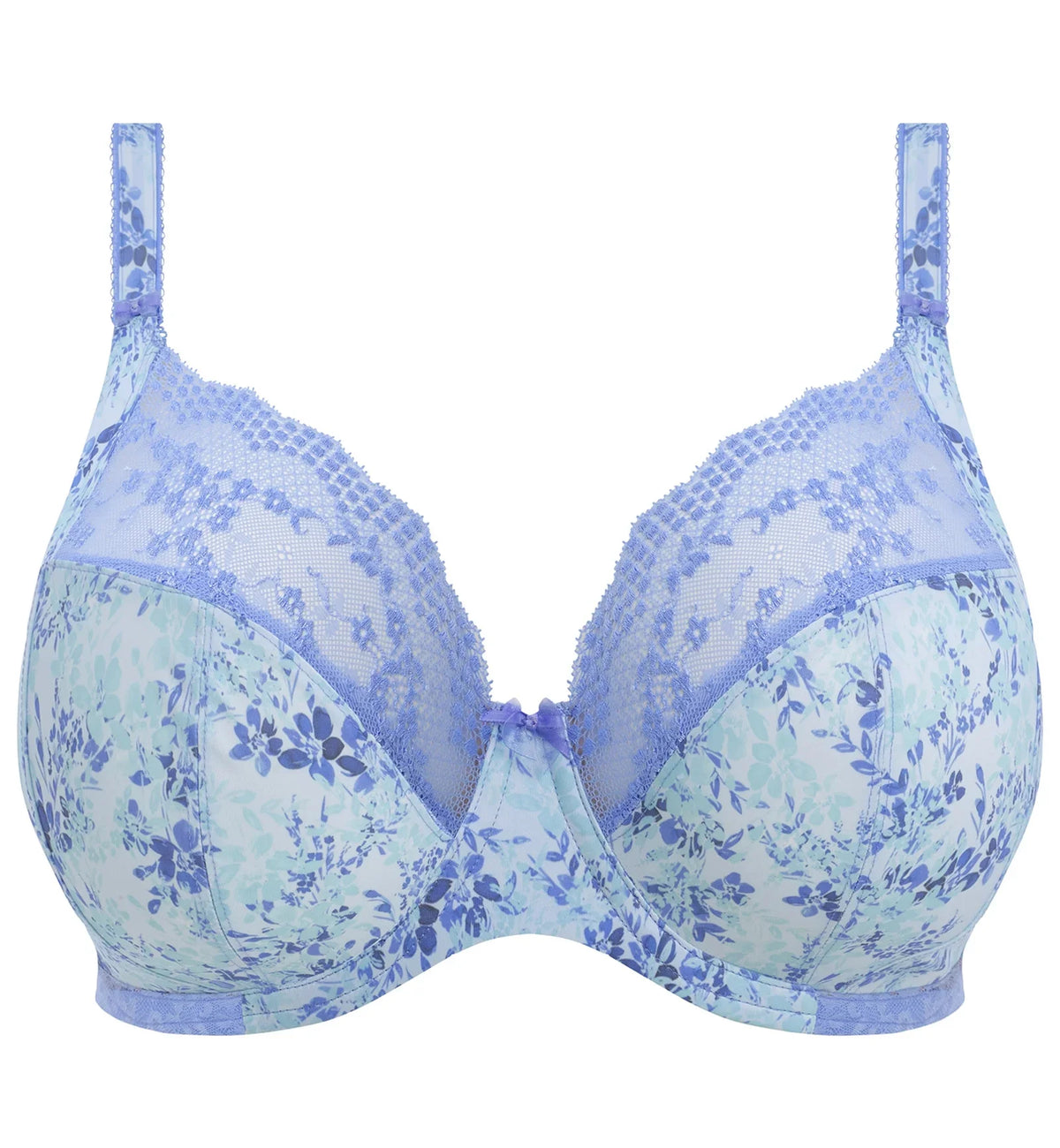 Lace Bra Stretch Plunge Underwire (4490),42DD,Cornflower Lucie Banded Elomi