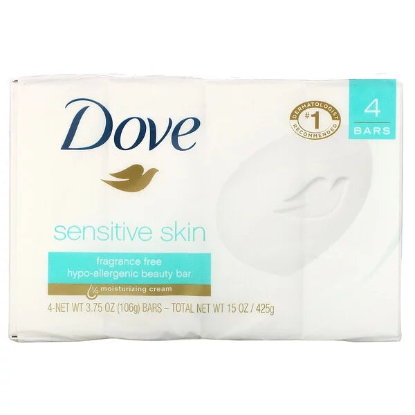 3.75 Bar 4 of Dove, Bars, Pack Skin, Soap, 3 Free, oz Fragrance Sensitive Beauty