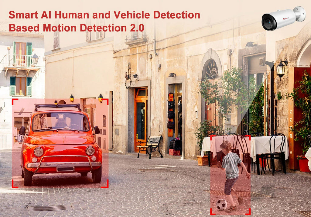 30M Mic Human Zoom IR ANPVIZ H.265 in Built Detection Vehicle Camera IP66 Bullet Support 4X Distance Camera 5MP