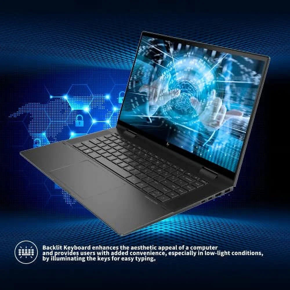 USB Keyboard, Camera, 11, Ryzen 2TB Touchscreen 15.6" Backlit SSD, 2-in-1 5825U, HP 2022 Black, Envy 5MP 32GB Graphics, Laptop, PCIe True AMD Radeon AMD IR Vision x360 Win 7 Card RAM, 64GB