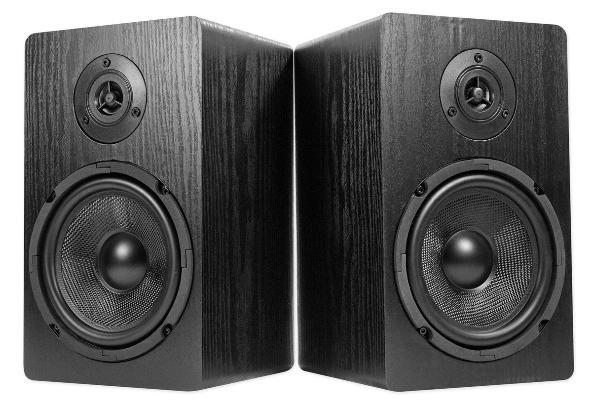 Bookshelf 150 Speakers+Stands Bluetooth+(4) Amplifier Rockville w/ BLUAMP 6.5"