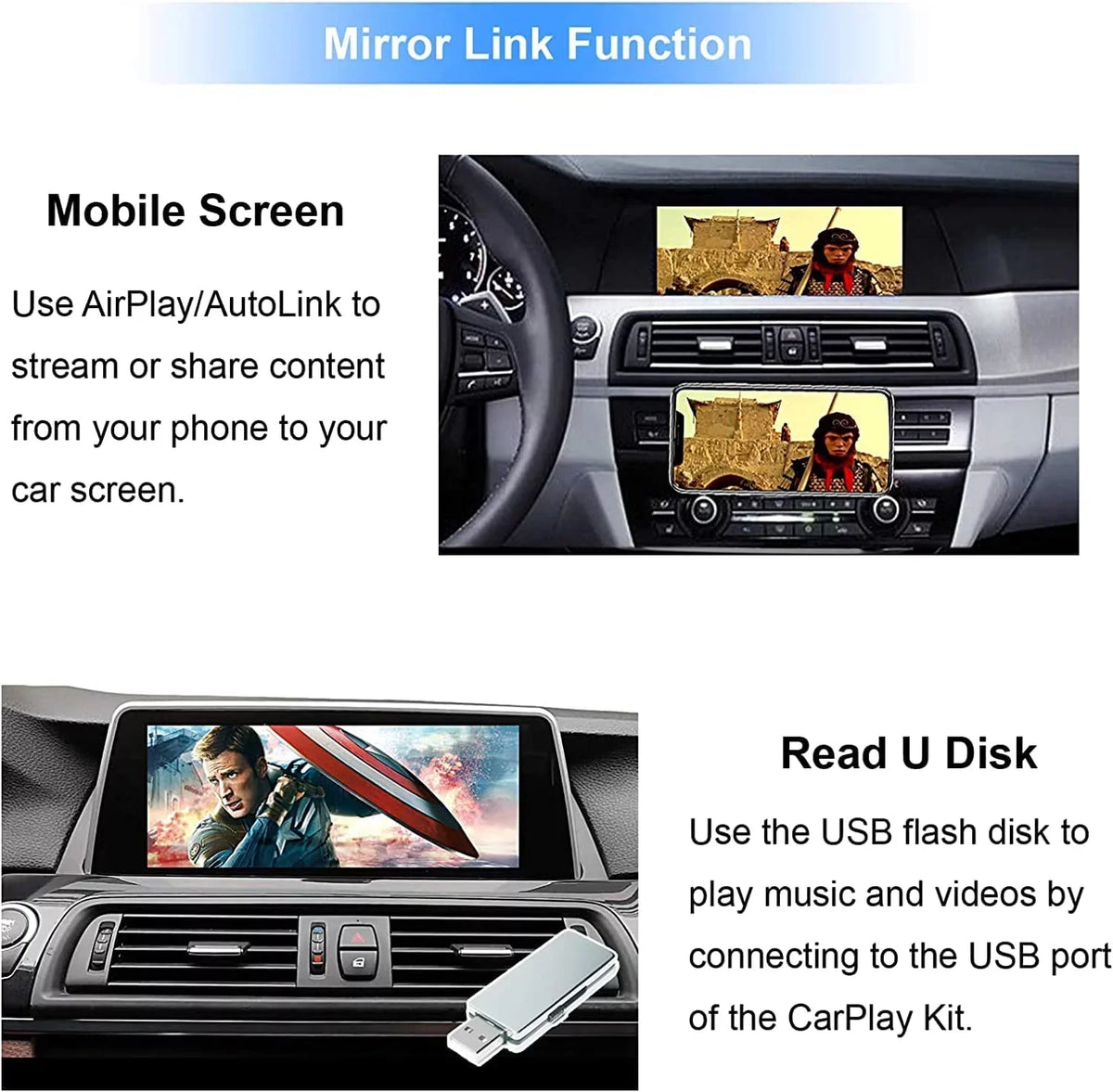 5 BMW Wireless Auto, YouTube Wireless X5 System 3 7 Road 6 Mirrorlink, 2008-2012, X3 Android 1 Carplay Retrofit for Series Kit Top CIC X1 Support X6 Decoder