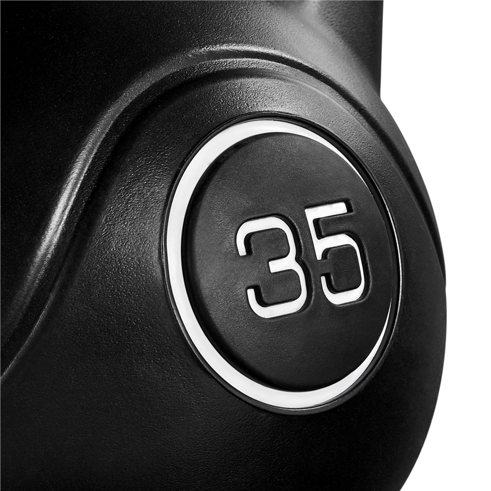 Home, Lbs. Coated HDPE Black 35 Workout, Easyfashion for Fitness and Kettlebells Gym