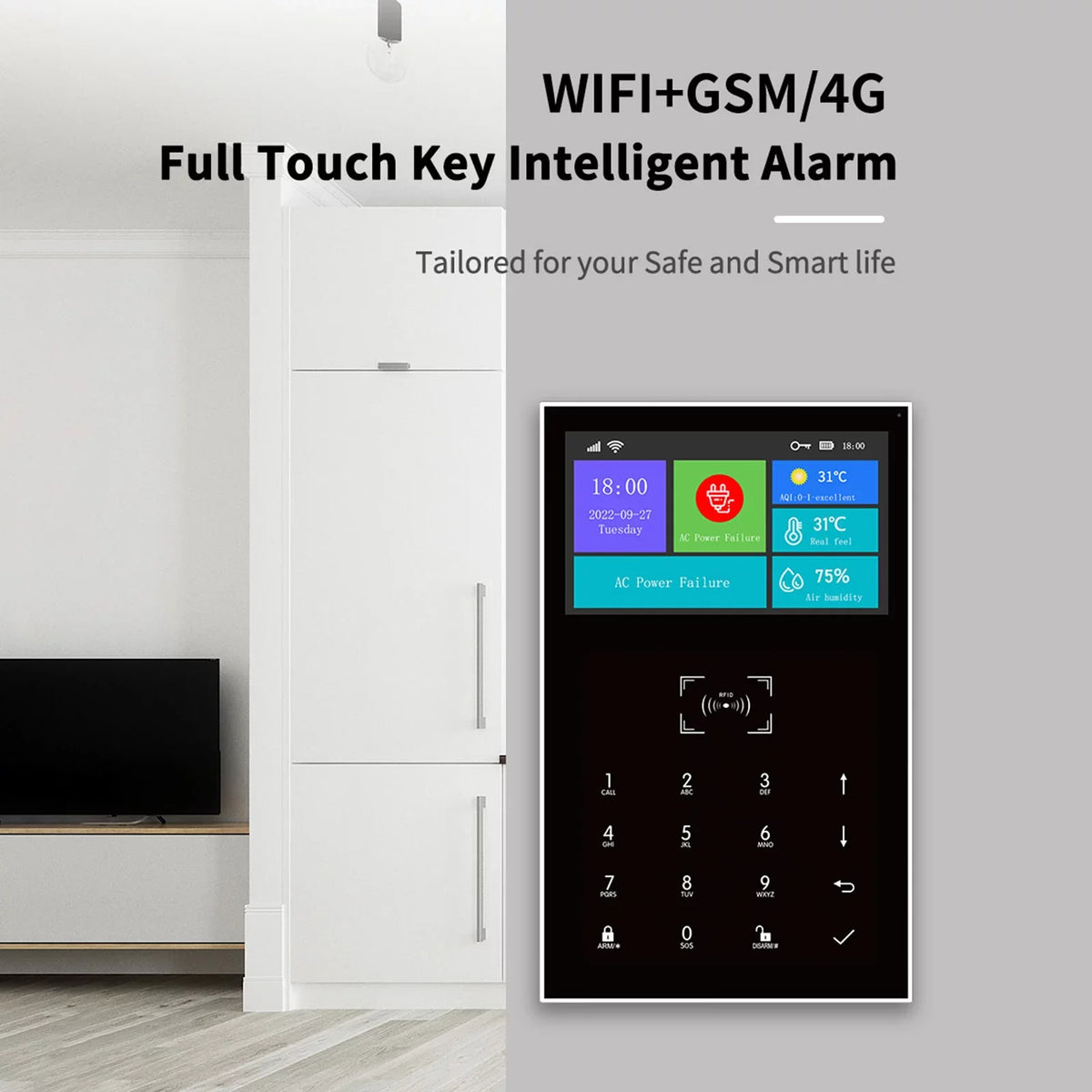 WIFI Touch All moobody DIY USB Smart Burglar System Life Wireless GSM Screen Smart Home APP