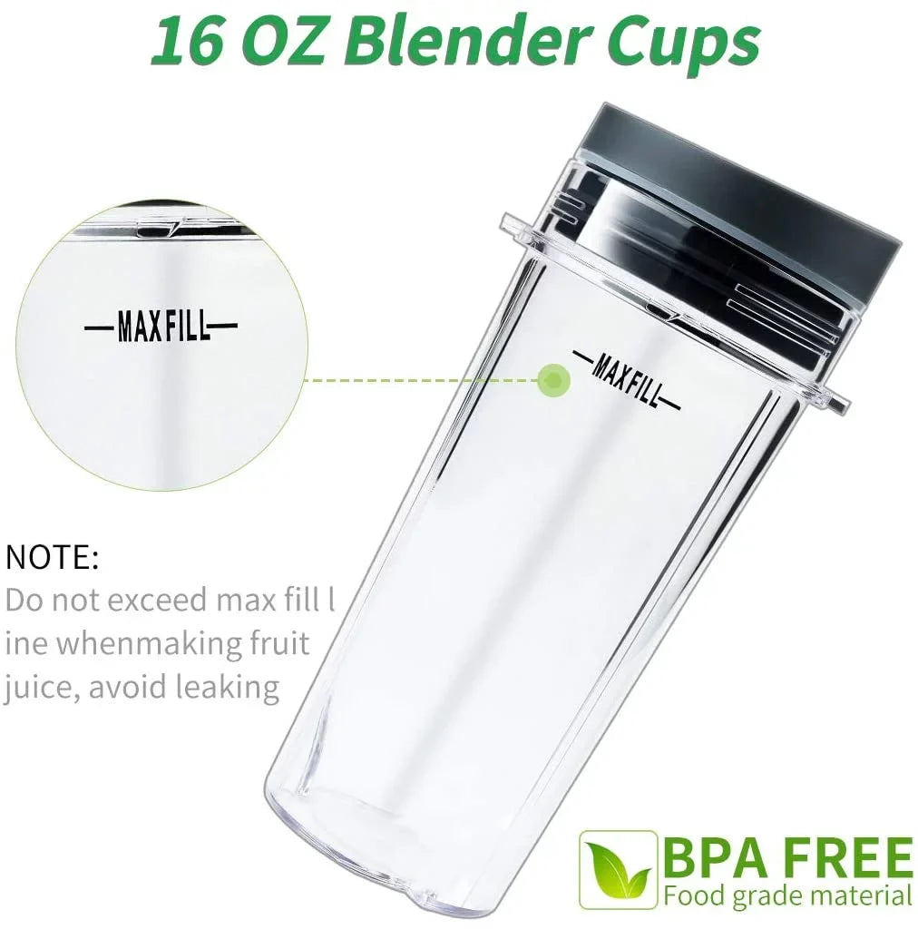 BL780 16 oz Nutri Fins Blade Assembly Set 6 2 BL770 inch) Parts BL660 (3.35 Cup Replacement Blender Pack and for Enbizio for Ninja