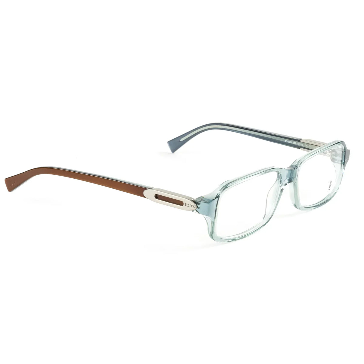 52mm Acetate TO5018 Frames Turquoise Transparent Eyeglass Rectangular Tod's