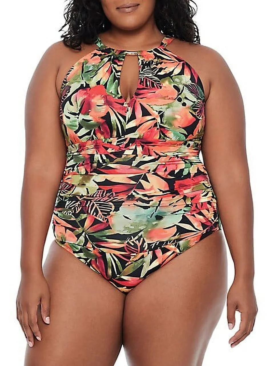 Ralph 16W One MULTI Swimsuit, Plus Keyhole Size Neck US Piece Lauren