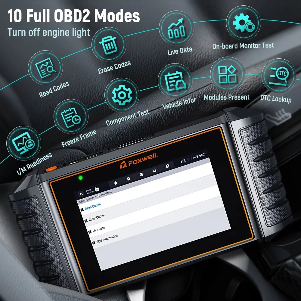 Throttle NT726 Diagnostic Injector Reset Reader System ABS Service Automotive All OBD2 Gift: 12 BMS Reset Automotive OBDII FOXWELL Scanner, Tester Code Suspension Coding Tool Bleeding Battery Scanner