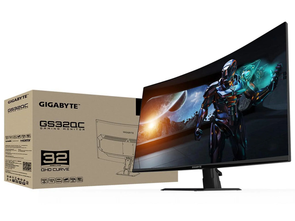 2560x1440 VA Ready, 1ms Curved GIGABYTE 1440P Time, Display, (MPRT) 1.4, GS32QC 2.0 1x 1500R Gaming HDR Response 2x Port 31.5" Monitor, 165Hz Display HDMI