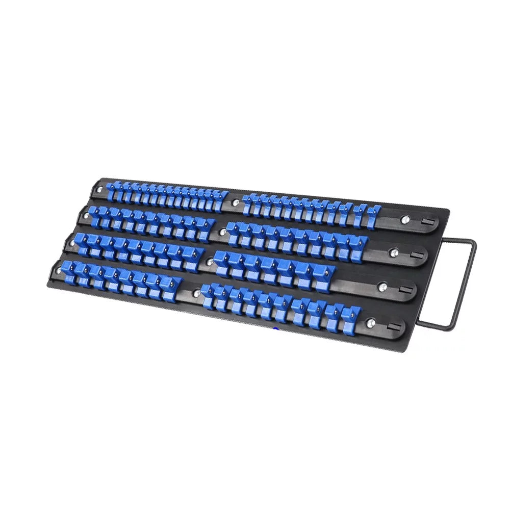 HEMOTON Sliding Mountable Wrench ABS 80 Organize Holder Rail Storage Socket Socket Industrial Rack