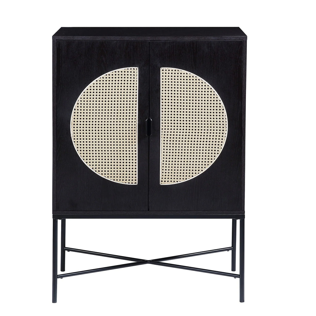 Cabinet & Black Wine Locker Finish Wine Wood Rack, BESTCOSTY Metal