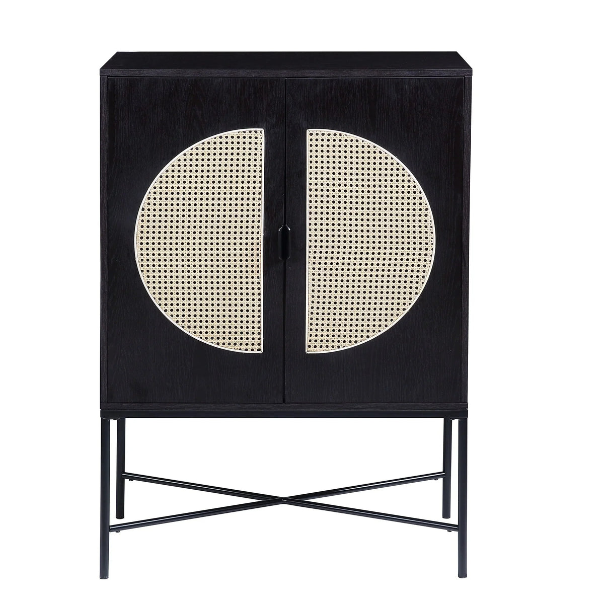 Cabinet & Black Wine Locker Finish Wine Wood Rack, BESTCOSTY Metal
