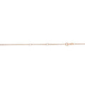 Cable Lobster Necklace, Rose 14k Gold Inches, 0.6mm Claw 16-18 Chain Extendable 1.2gr.