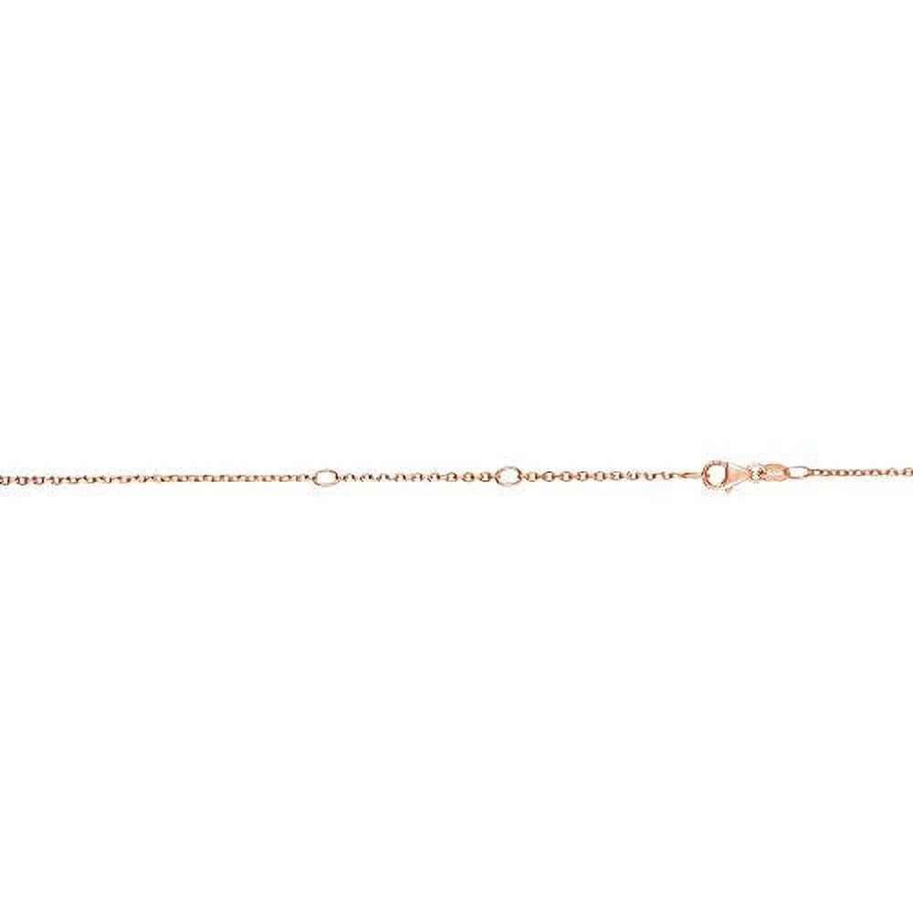 Cable Lobster Necklace, Rose 14k Gold Inches, 0.6mm Claw 16-18 Chain Extendable 1.2gr.