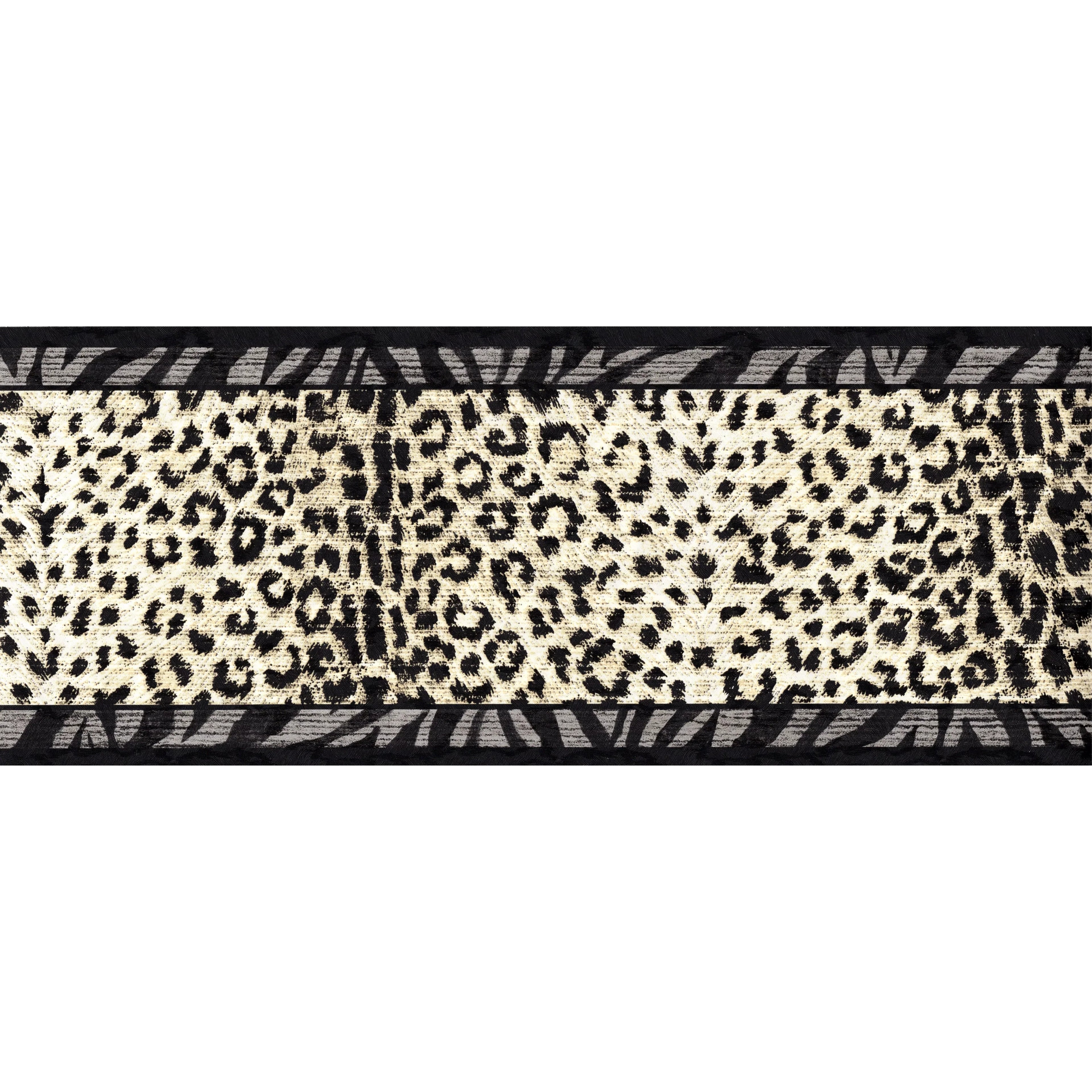 Prints, Animal Black, Trimz Wallpaper Tiger - Border 7" W Prints Gray, Leopard 15' Prints, L x