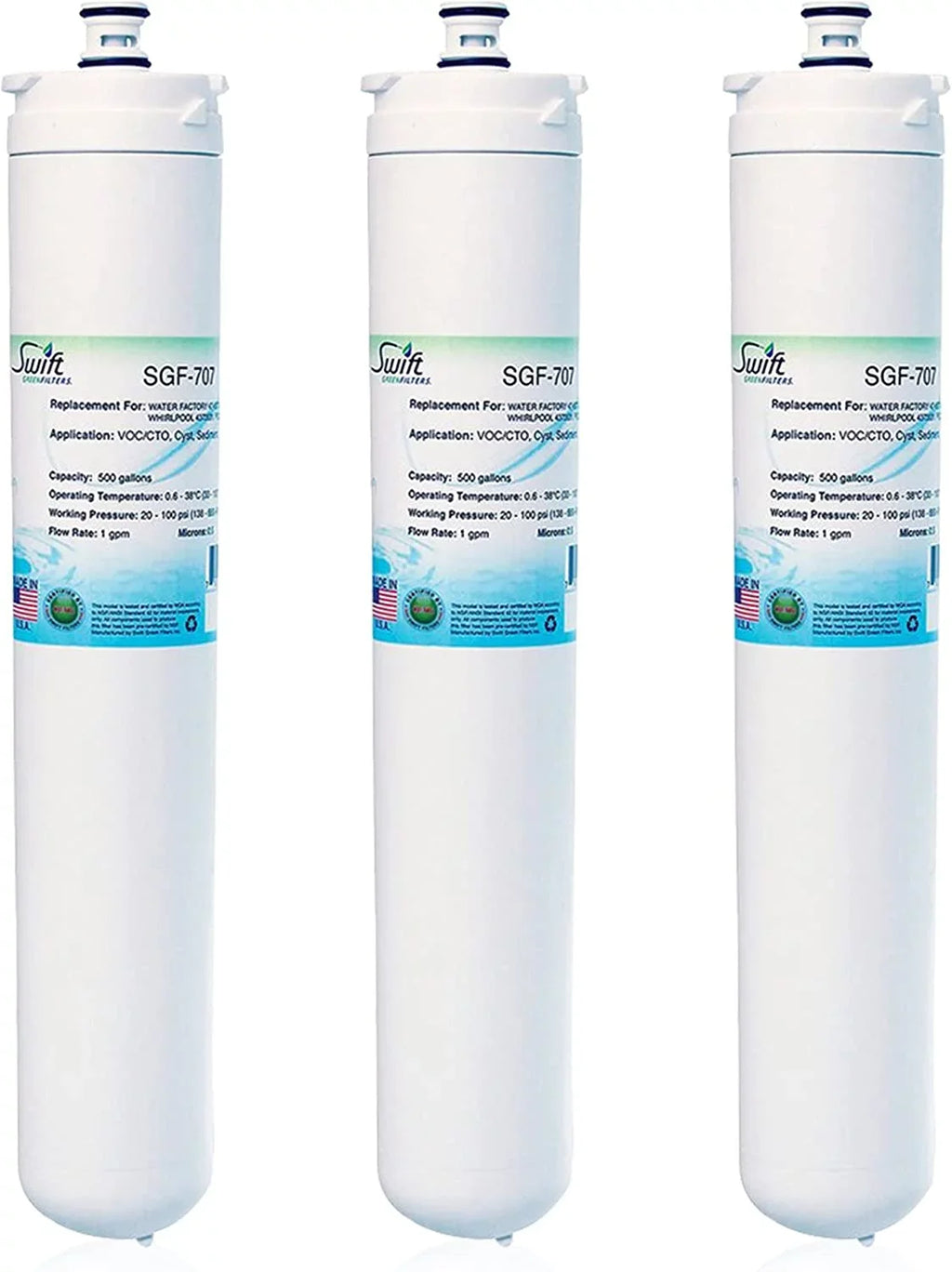 Filters 47-55707G2,47-55707CM,4373531,PSQC-2 SGF-707 Compatible Water for Swift Pack),Made Commercial USA Filter in Green (3