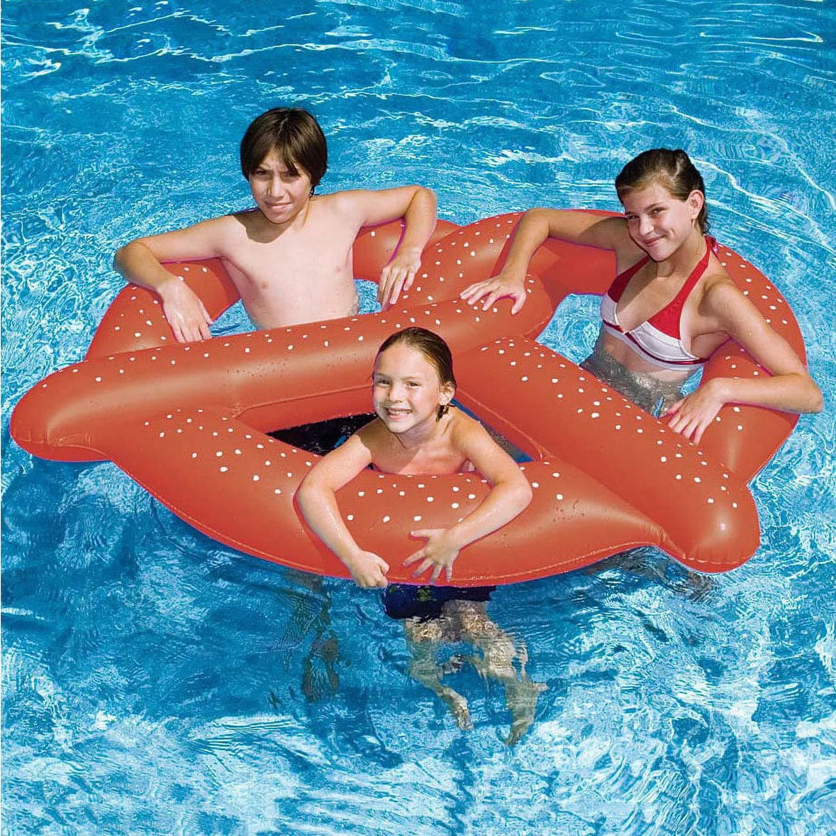 Fun Swimline Pool Brown Pretzel Vinyl Giant Inflatable Float,