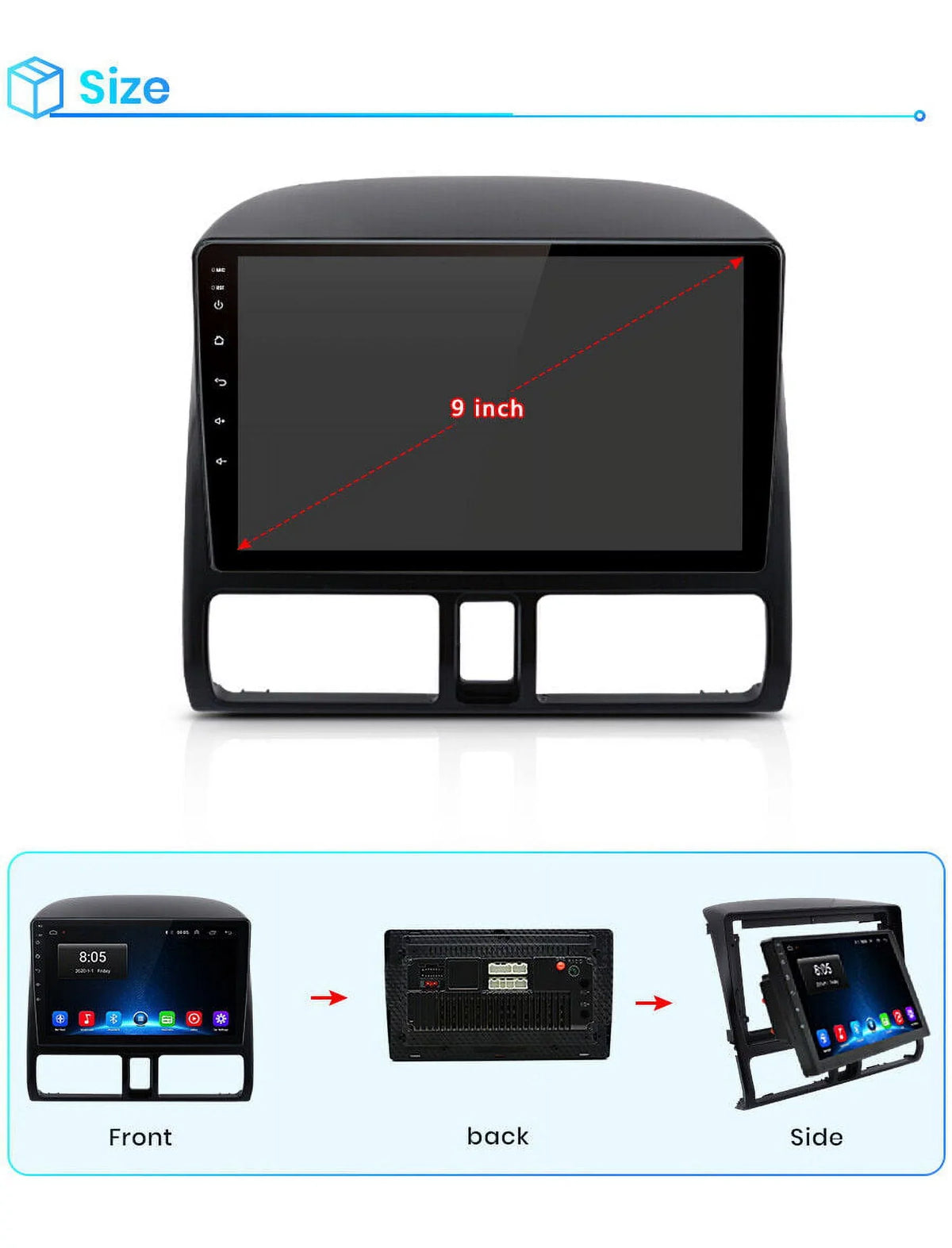 9 Bluetooth WiFi Navigator 2006,2+32GB for Stereo AWESAFE FM with 2005 GPS 2001 Auto Car Wireless Mirror 2004 Radio 2003 Honda Android Inch CRV Link Carplay Radio 2002 Touch Screen