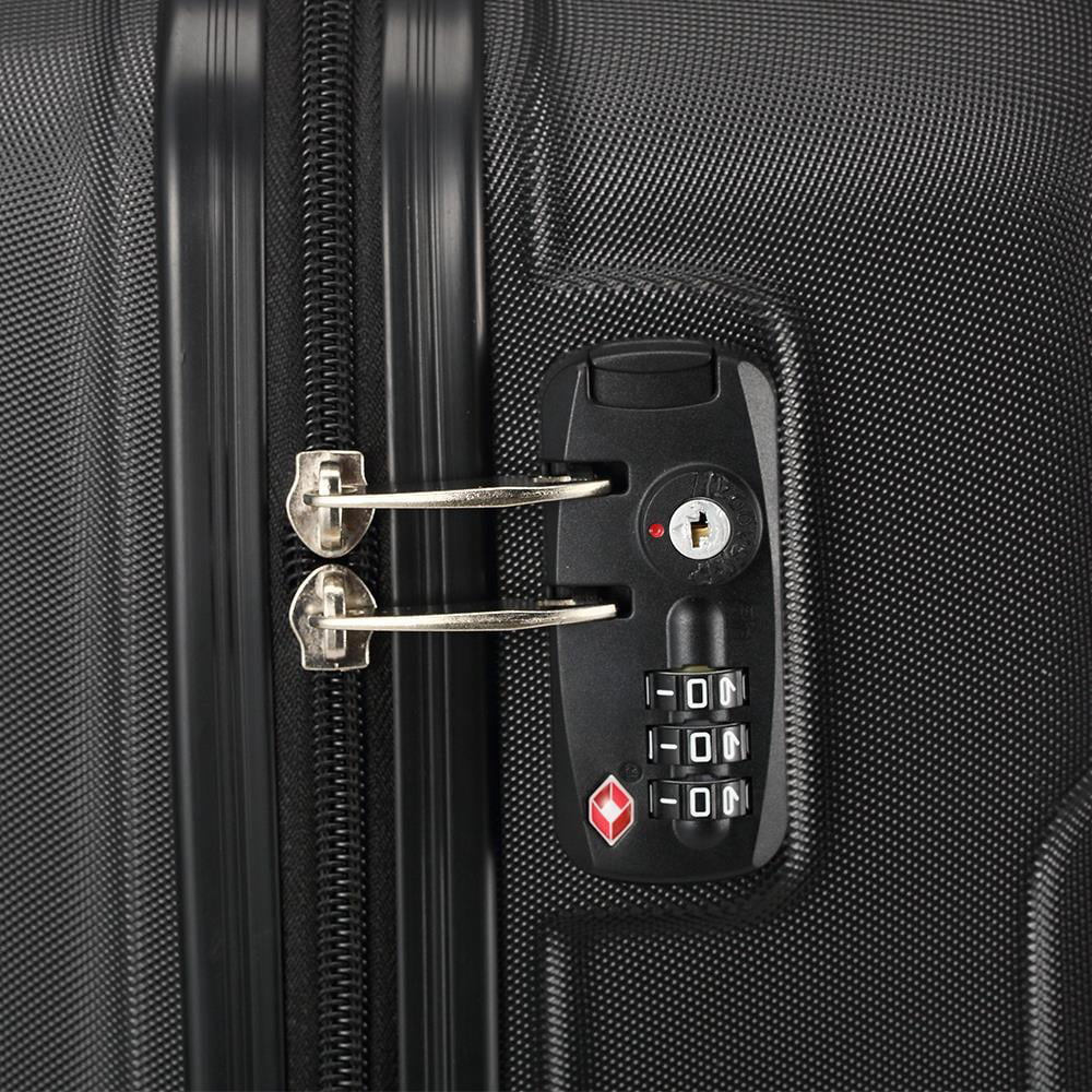 Bag Spinner Luggage Black 3 With Lightweight Hardside Set Lock SalonMore TSA Piece