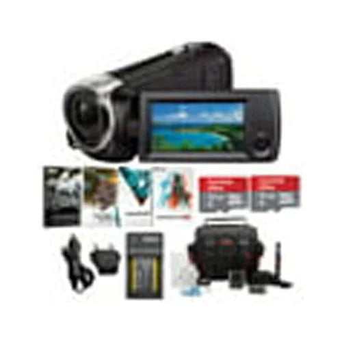 Two Camcorder and Sony Handycam Bundle HDR-CX405 32GB Cards Battery with Li-ion
